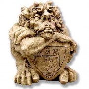 Crusader Gargoyle With Shield 20in. - Fiberglass Resin - Statue