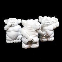 Picc-A-Dilly Set Of 3 15 Fiberglass Resin Indoor/Outdoor Garden Statue