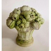 FRUIT AND FLOWER FINIAL Fiber Stone Indoor/Outdoor Garden Statue