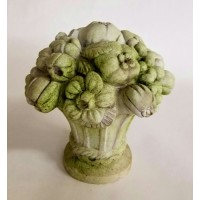 FRUIT AND FLOWER FINIAL Fiber Stone Indoor/Outdoor Garden Statue