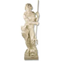 Neptune w/Trident 65in. Fiberglass Resin Indoor/Outdoor Garden Statue