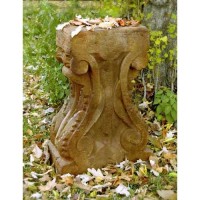 Stone Table Statue Display Base/Riser 29in. Lightweight Fiberglass Resin Indoor/Outdoor