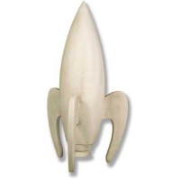 Rocket Ship 35 Inch Fiberglass Resin Indoor/Outdoor Statue/Sculpture