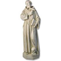 St Francis (Skull & Cross) 63in. Lightweight Fiberglass Resin In/Outdoor Statue
