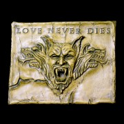 Love Never Dies Werewolf Faces Wall Plaque Fiberglass Resin Indoor/Outdoor Garden