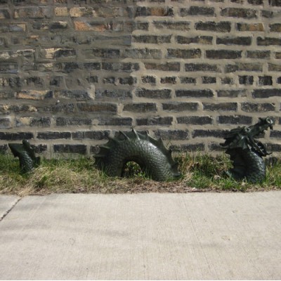 Lawn Dragon - Lochness Monster 3 Piece - Fiberglass - Outdoor Statue -  - F9605