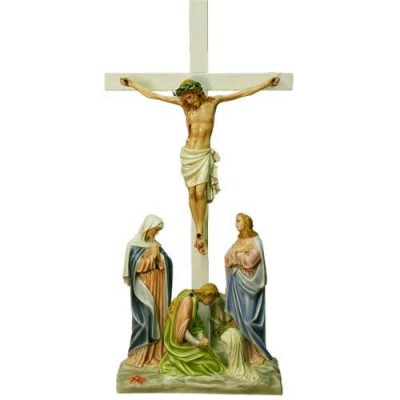 Jesus Is Crucified w/Cross Station # 12 - Fiberglass - Statue - - F7752RLC Jesus Is Crucified w/Cross Station # 12 - Fiberglass - Statue - - F7752RLC