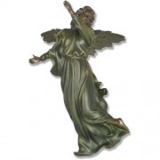 Winged Hanging Angel 17 Inch Lightweight Fiberglass Resin Indoor/Outdoor Statue