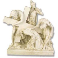 Jesus Falls The 1st Time Station # 3 Lightweight Fiberglass Resin Outdoor Statue
