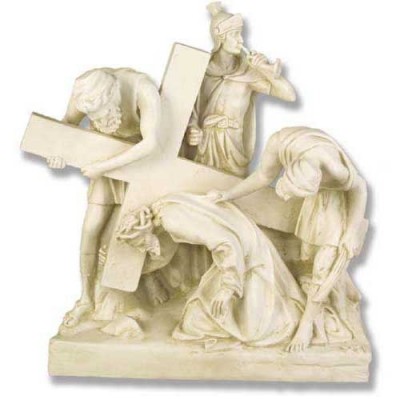 Jesus Falls The 1st Time Station # 3 Fiberglass Outdoor Statue -  - F7743