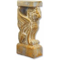 Winged Lion Console Statue Display Base/Riser - Lightweight Fiberglass Resin - Indoor/Outdoor