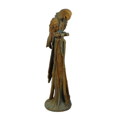 Maccaw On Perch 52in. Fiber Stone Resin Indoor/Outdoor Garden Statue -  - FS8073