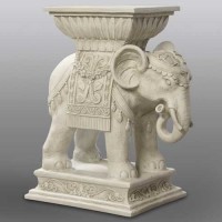 Elephant Indian Riser Stand Pedestal Statue Base 18in. - Fiberglass Resin