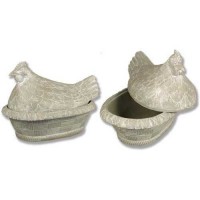 Margie Hen On Nest - Fiberglass Resin - Indoor/Outdoor Garden / Patio Statue