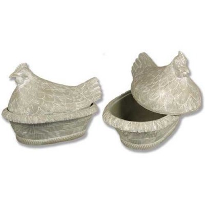Margie Hen On Nest - Fiber Stone Resin - Indoor/Outdoor Garden Statue - - FS7968 Margie Hen On Nest - Fiber Stone Resin - Indoor/Outdoor Garden Statue - - FS7968