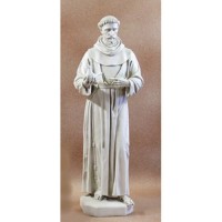 Saint Francis w/Dove 74in. Lightweight Fiberglass Resin Indoor/Outdoor Statue
