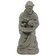 Sitting Saint Francis w/Rabbit Fiber Stone Resin In/Outdoor Statue -  - FS8714
