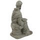 Sitting Saint Francis w/Rabbit Fiber Stone Resin In/Outdoor Statue -  - FS8714