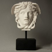 Medusa Head On Base 11in. - Indoor/Outdoor Statue