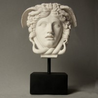 Medusa Head On Base 11in. - Indoor/Outdoor Statue