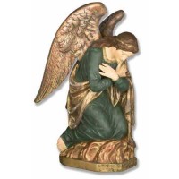 Adoration Angel Cross 39 Kne Lightweight Fiberglass Resin Indoor/Outdoor Church Statuary