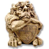 Crusader Gargoyle With Shield - Fiberglass Resin - Outdoor Statue