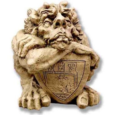 Crusader Gargoyle With Shield - Fiberglass - Outdoor Statue -  - F68276
