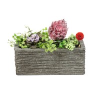 Coarse Rectangular Pot Small 8in. High B - Fiberglass -