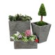 Coarse Rectangular Pot Small 8in. High B - Stone - Statue -  - FS61041B