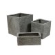 Coarse Pot Square Large 20in. High A - Fiber Stone Resin - Statue -  - FS61042A