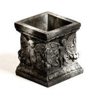 Square Patio Planter Garden / Patio  8in. High Fiber Stone Indoor/Outdoor Statuary