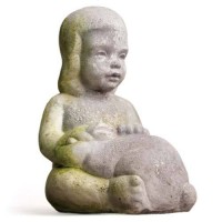 Girl Petting Rabbit 14in. - Fiberglass Resin - Indoor/Outdoor Statue