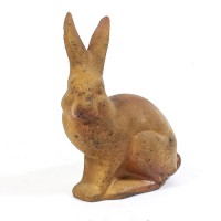 Rabbit w/Upright Ears 9in. Fiberglass Resin Indoor/Outdoor Statue