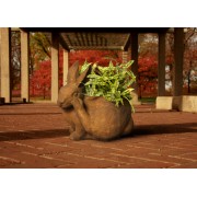 Bunny Pot Scratching - Fiberglass Resin - Indoor/Outdoor