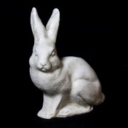 Rabbit-Upright Ears 9 Fiberglass Resin Indoor/Outdoor Garden Statue