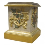 Decorative Horn Stand Pedestal Statue Display Base/Riser 23in. - Lightweight Lightweight Fiberglass Resin