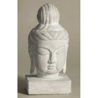 Buddha Head 11in. Fiberglass Resin Indoor/Outdoor Garden