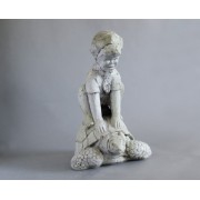 Turtle Rider 14in. - Fiberglass Resin - Indoor/Outdoor Garden Statue