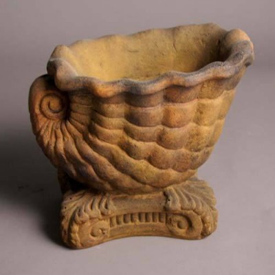 Triton Seashell Planter Small - Fiber Stone Resin - Outdoor Statue -  - FS60248