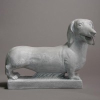 Dachshund On Base - Fiberglass Resin - Indoor/Outdoor Garden Statue