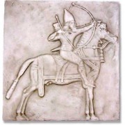 Assyrian Horseman Frieze Fiberglass Resin Indoor/Outdoor Garden Statue