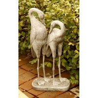 Two Storks 27in. - Fiberglass Resin - Indoor/Outdoor Garden Statue