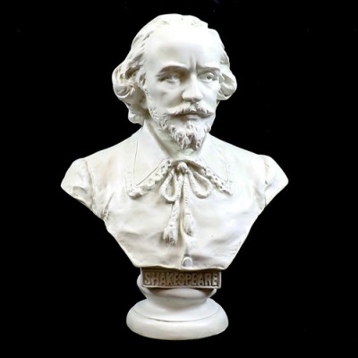 Shakespeare Informal Bust 18in. - Fiberglass - Outdoor Statue - - F7004 Shakespeare Informal Bust 18in. - Fiberglass - Outdoor Statue - - F7004