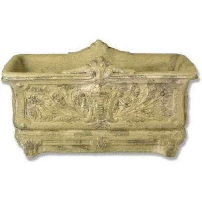 Regal Rectangular Pot 9in. - Fiber Stone Resin - Indoor/Outdoor Statue -  - FS6577