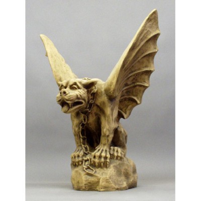 Gargoyle Of Turin Chained w/Wings 32in. Fiberglass Outdoor Statue -  - F69035