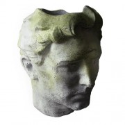 Golden Boy Head Planter 30 in. Fiberglass Resin Indoor/Outdoor Garden / Patio