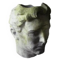 Golden Boy Head Planter 30 in. Fiberglass Resin Indoor/Outdoor Garden / Patio