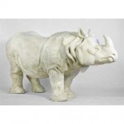 Rhino Lifesize 46in. - Fiberglass Resin - Indoor/Outdoor Garden Statue