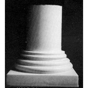 Half Column With Roman Statue Display Base/Riser - Lightweight Fiberglass Resin - Indoor/Outdoor