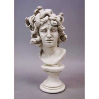 Medusa Head on Pedestal / Bust - Fiberglass Resin - Indoor/Outdoor Statue/Sculpture